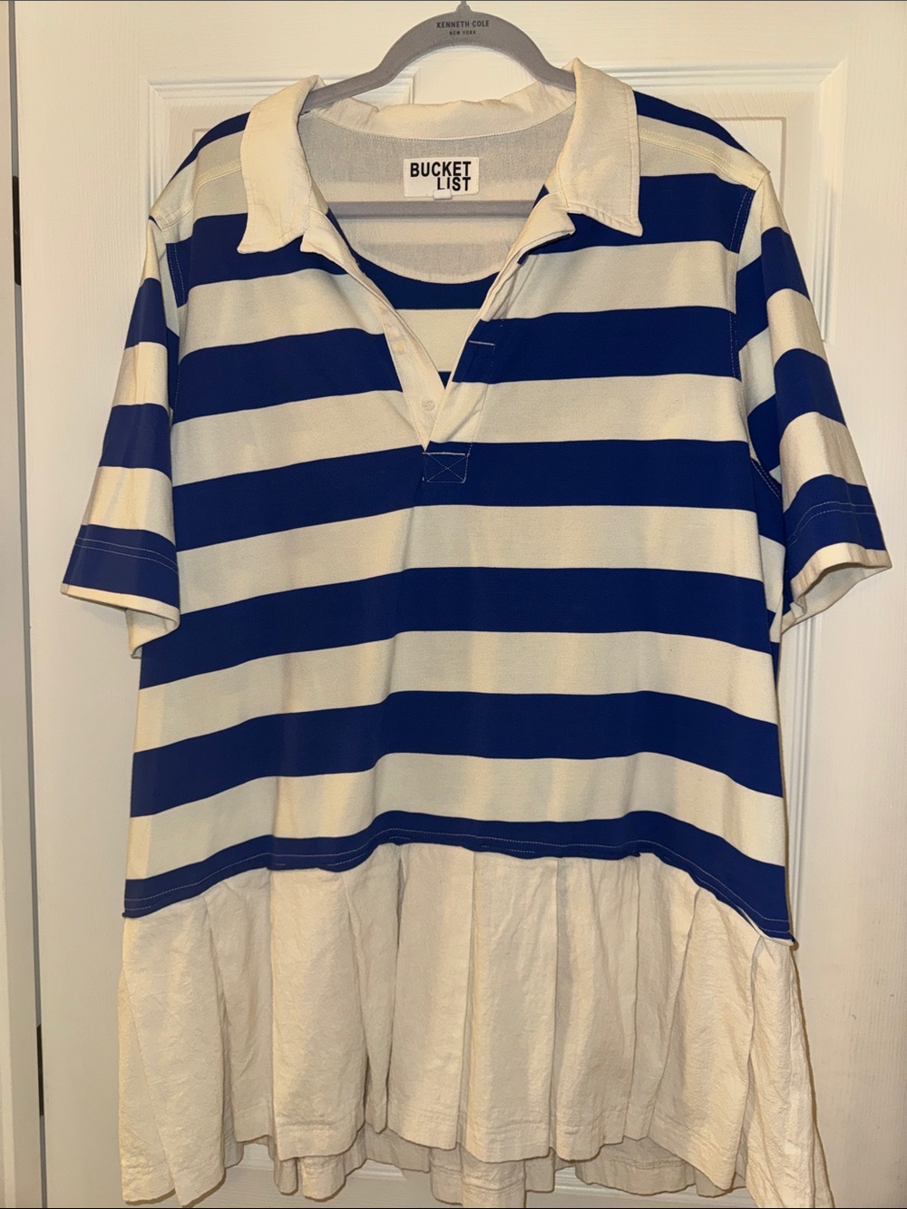 BUCKETLIST Striped Rugby Polo Mini Dress